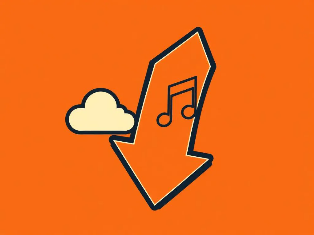 Download arrow with a music note saving a StarMaker song offline